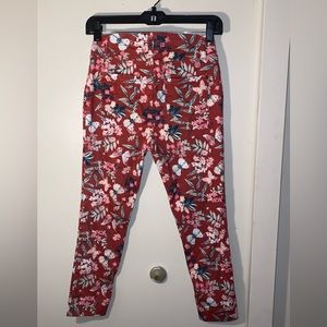 TIME AND TRU Red Floral Leggings
